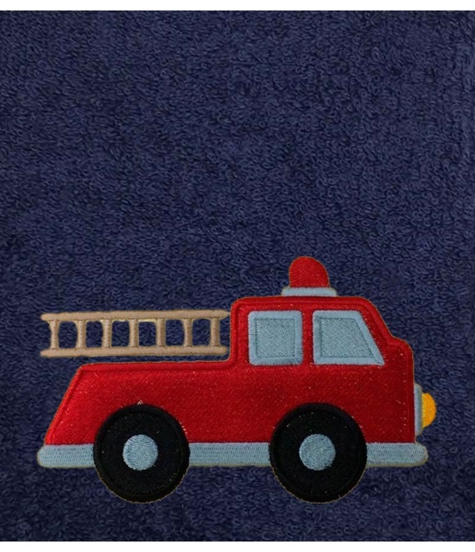 Drap de Bain Camion de Pompiers Personnalisé 70X140