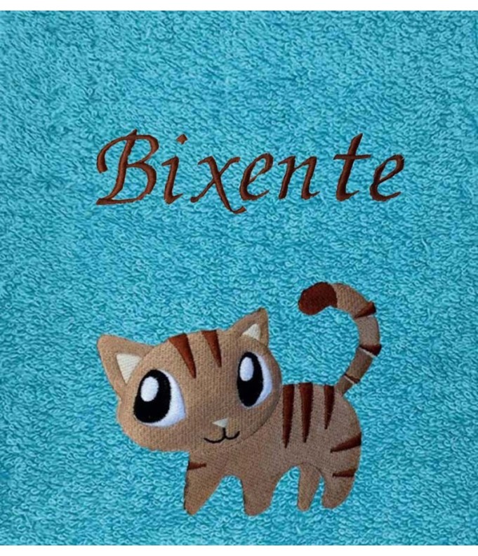 Drap de Bain Minou Personnalisé Prénom 70X140