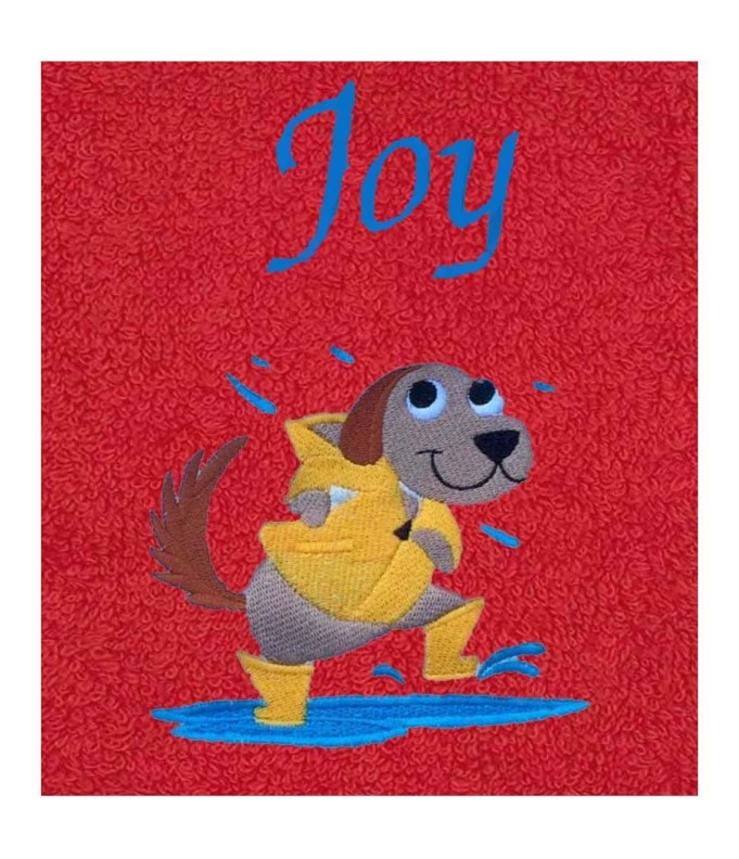 Drap de Bain Chien sous la Pluie Personnalisé 70X140