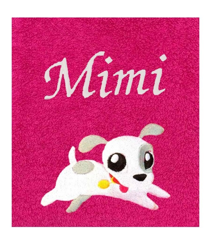 Drap de Bain Chiot Personnalisé 70X140