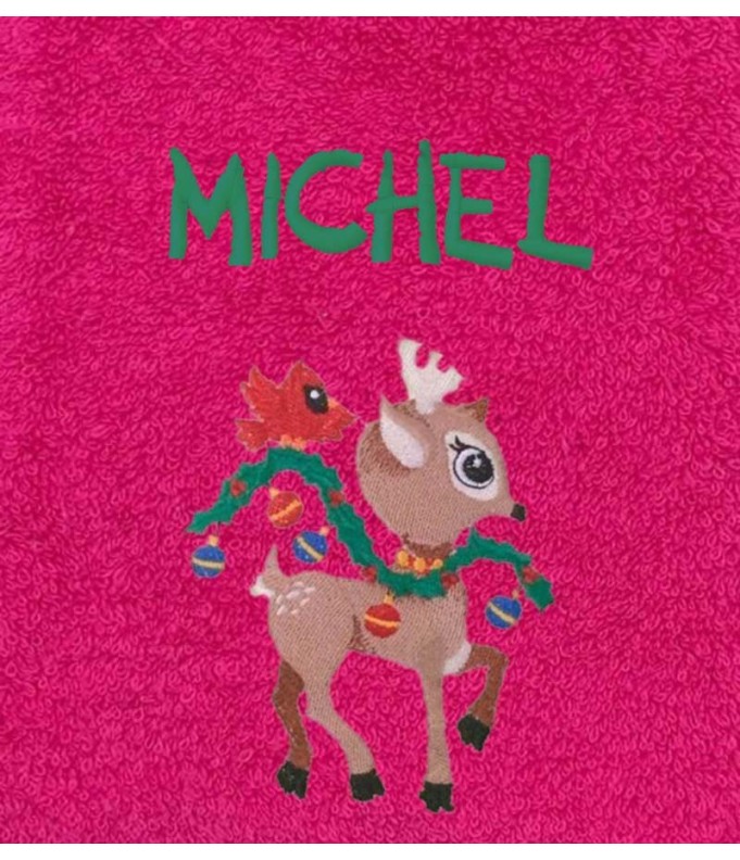 Drap de Bain Faon Noël Personnalisé
