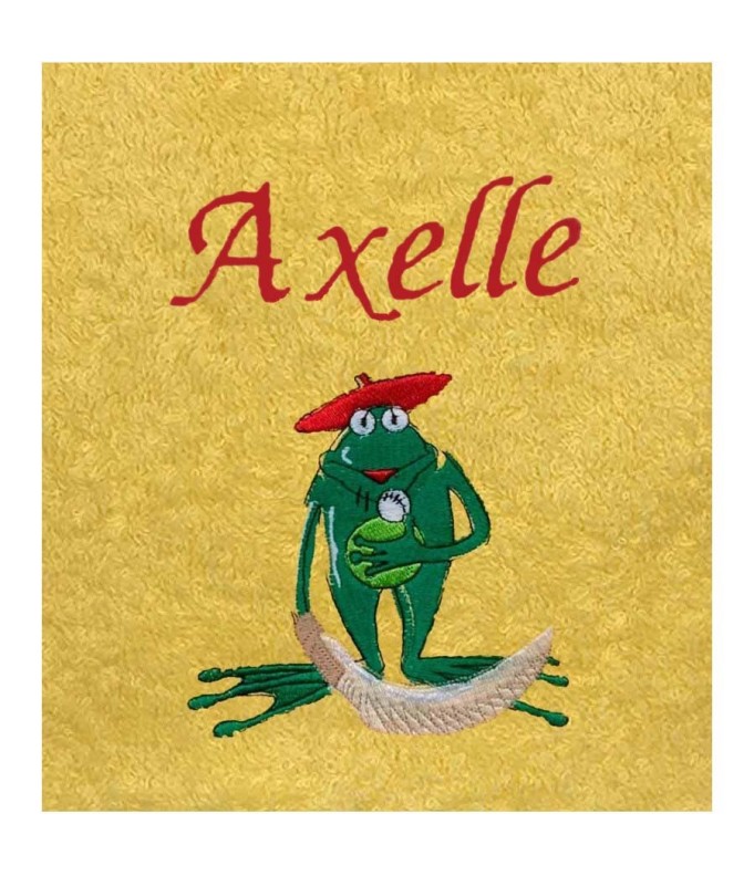 Drap de Bain Grenouille Béret Personnalisé