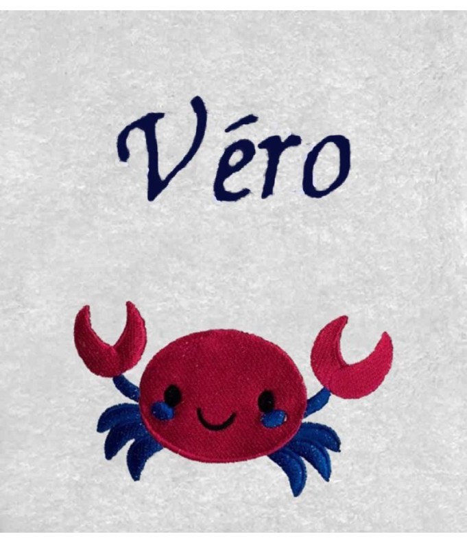 Drap de Bain Crabe Personnalisé