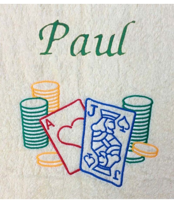 Drap de Bain Blackjack Personnalisé Prénom