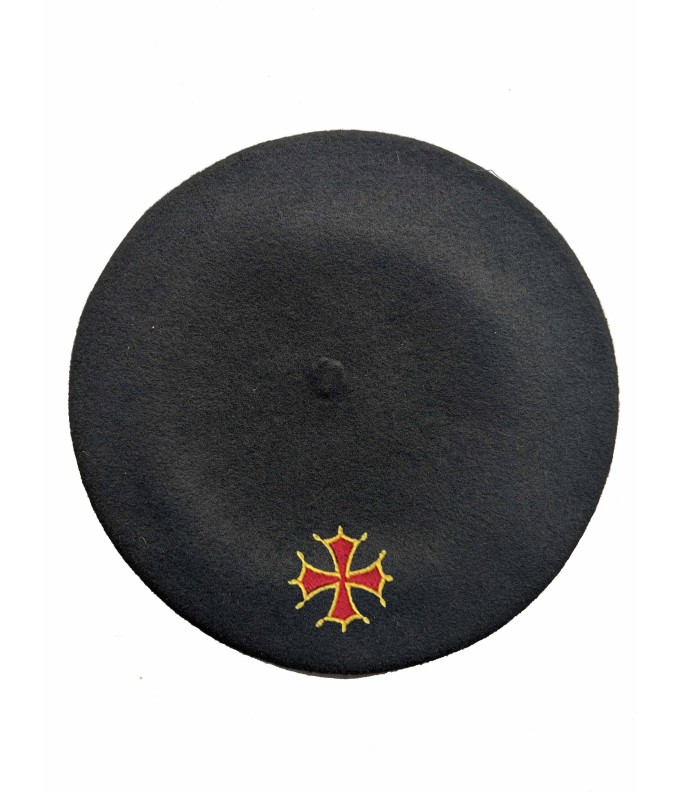 Béret croix occitanne noir