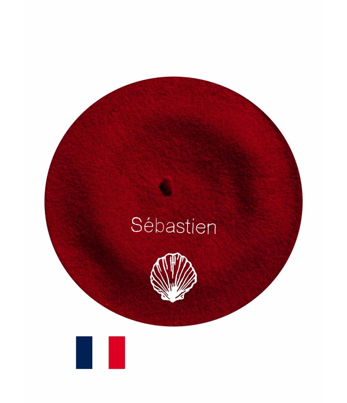 Béret coquille fabriqué à Bayonne et  personnalisé à Osses