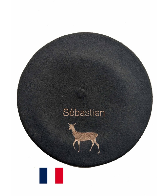 Béret Chevreuil fabriqué à Bayonne et personnalisé à Osses