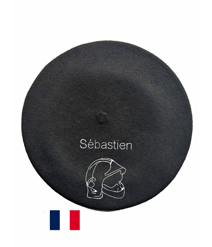 Béret casque de pompier fabriqué à Bayonne et  personnalisé à Osses