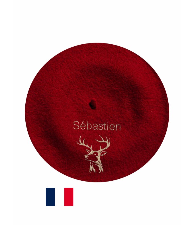 Béret Cerf 2 fabriqué à Bayonne et personnalisé à Osses