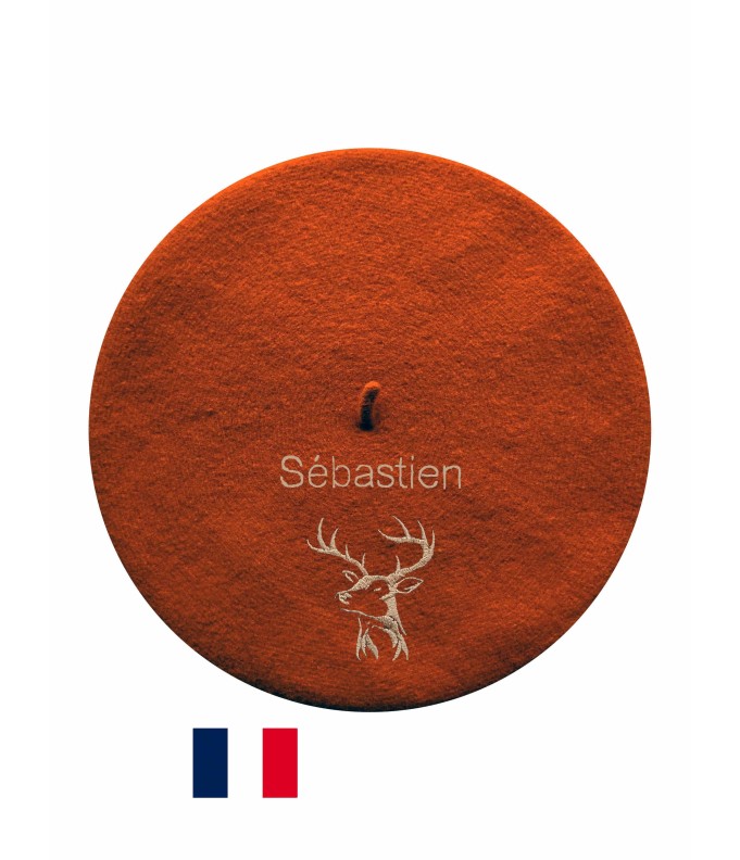 Béret Cerf 2 fabriqué à Bayonne et personnalisé à Osses