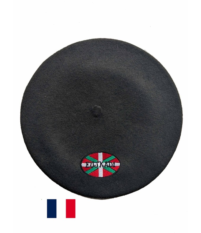 Béret Euskadi noir fabriqué à Bayonne