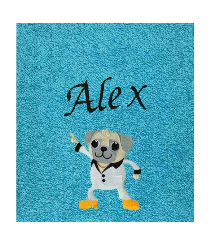 Drap de Bain Chien Disco Personnalisé 70X140