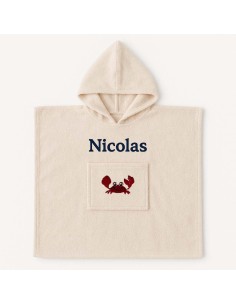 Poncho personnalisé avec motif crabe