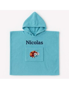 Poncho personnalisé avec motif coccinelle