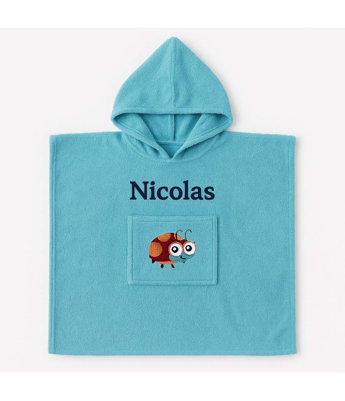 Poncho personnalisé avec motif coccinelle