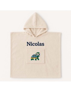 Poncho personnalisé avec motif tortue