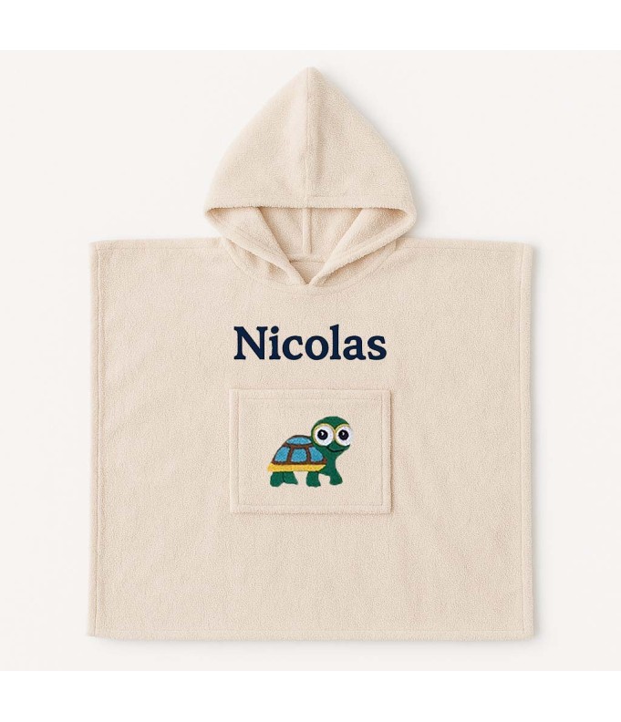 Poncho personnalisé avec motif tortue
