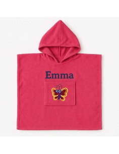 Poncho personnalisé avec motif papillon