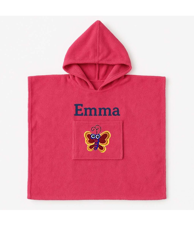 Poncho personnalisé avec motif papillon