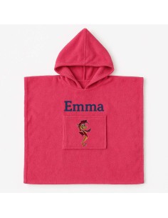 Poncho personnalisé avec motif hippocampe