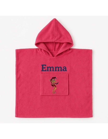 Poncho personnalisé avec motif hippocampe