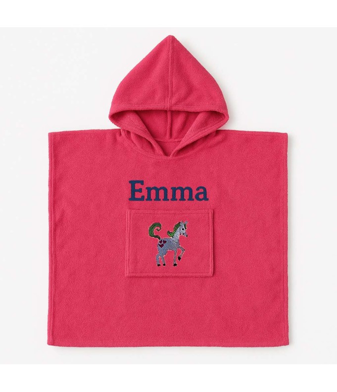Poncho personnalisé avec motif licorne