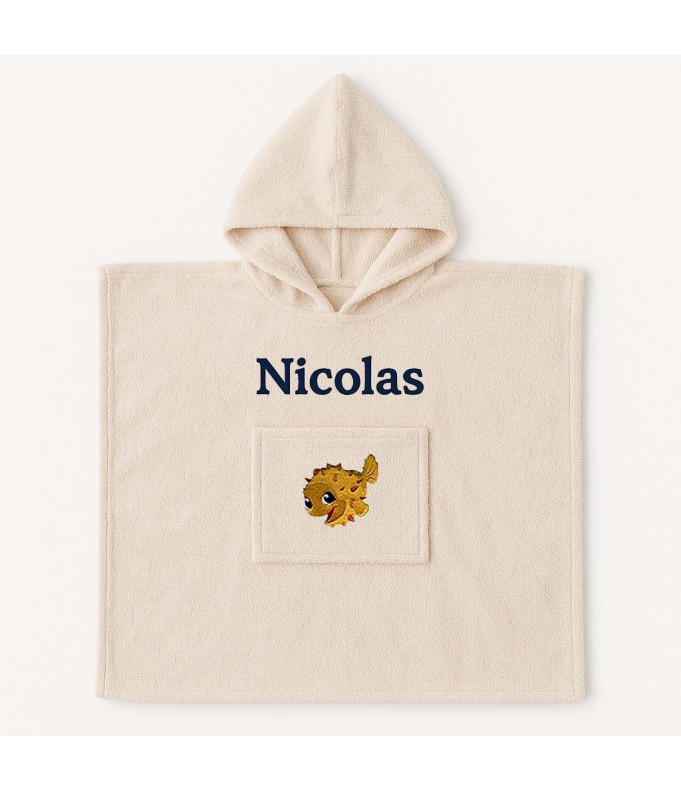Poncho personnalisé avec motif poisson 1