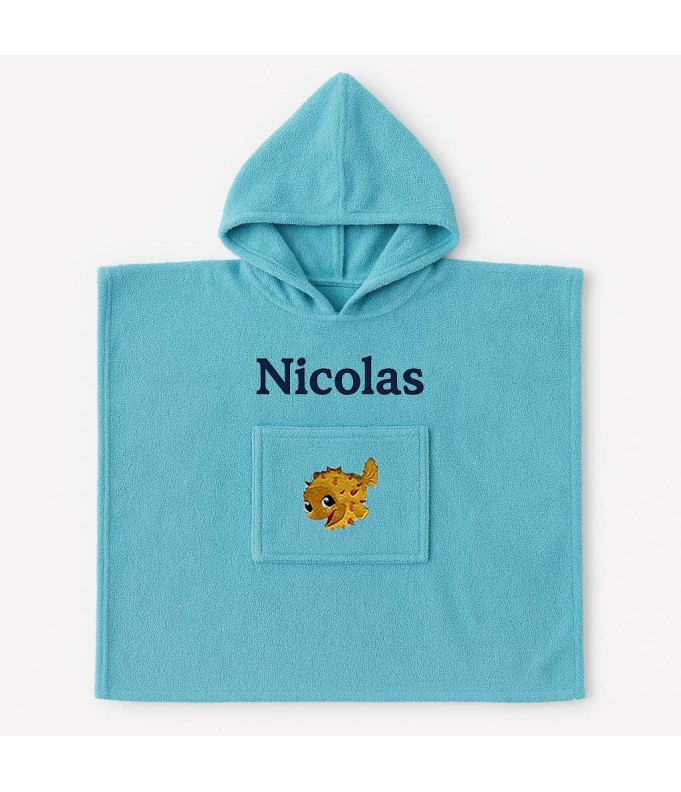Poncho personnalisé avec motif poisson 1