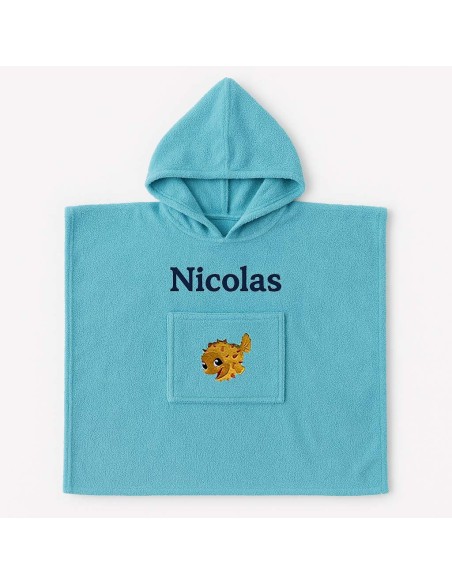 Poncho personnalisé avec motif poisson 1