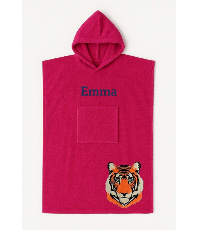 Poncho ado et adulte personnalisé avec motif tigre