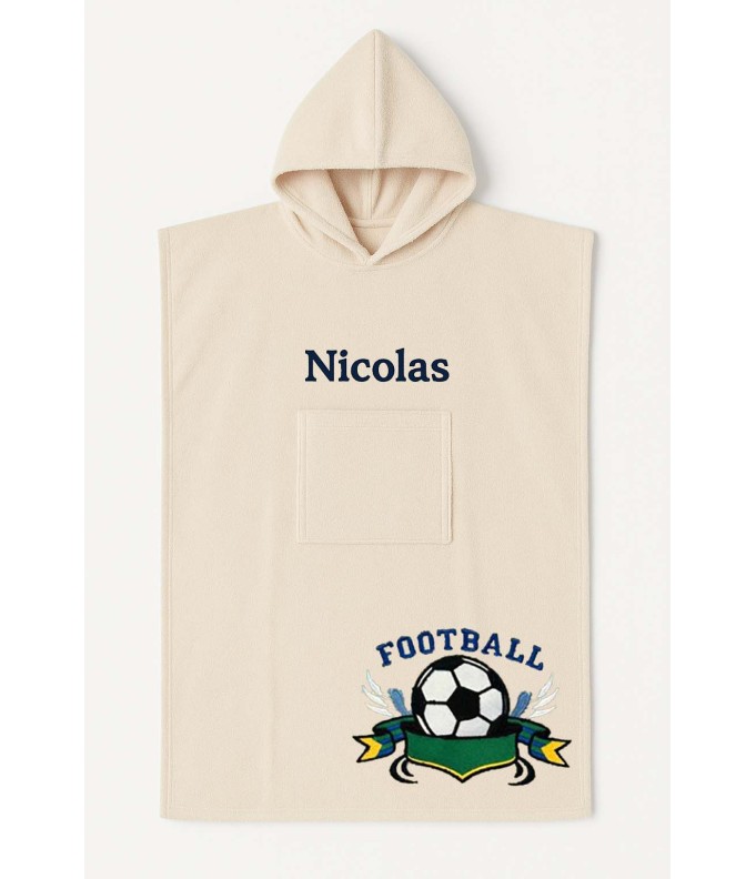 Poncho ado et adulte personnalisé avec motif football