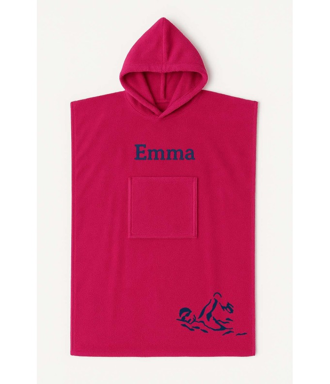 Poncho ado et adulte personnalisé avec motif natation