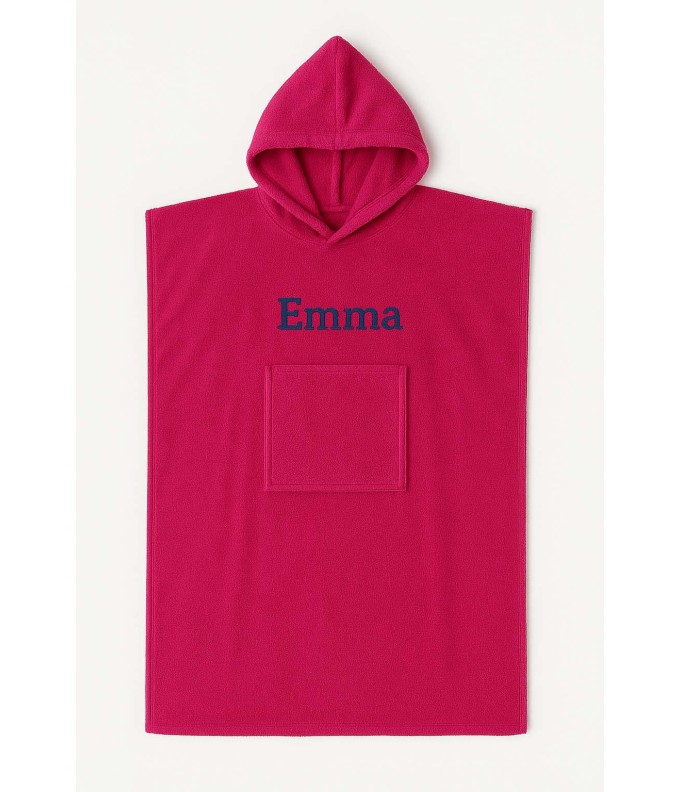 Poncho de Bain Fushia Personnalisé Taille ado et adulte
