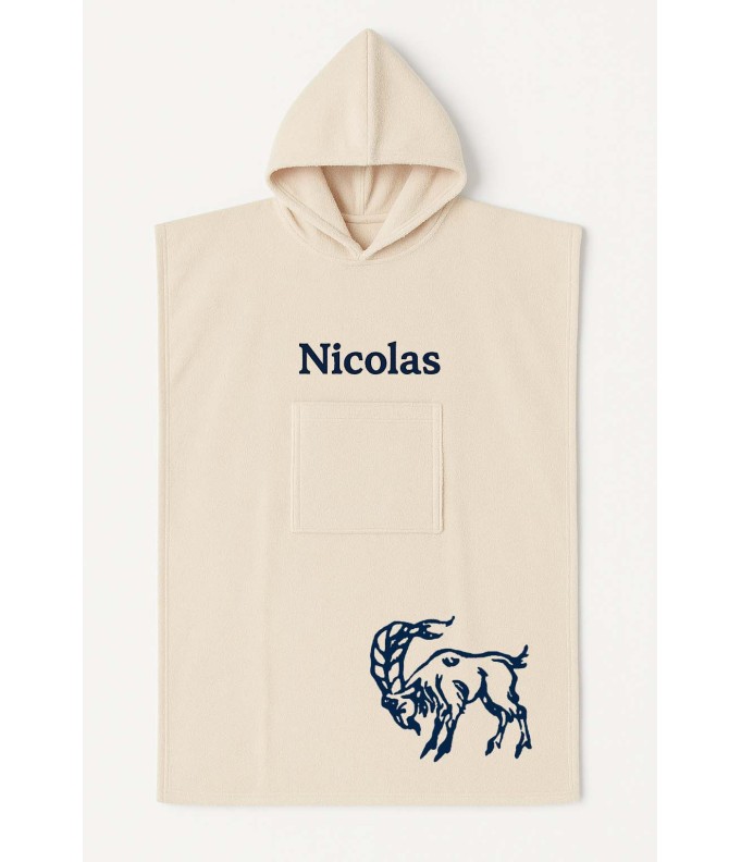 Poncho ado et adulte personnalisé avec motif capricorne
