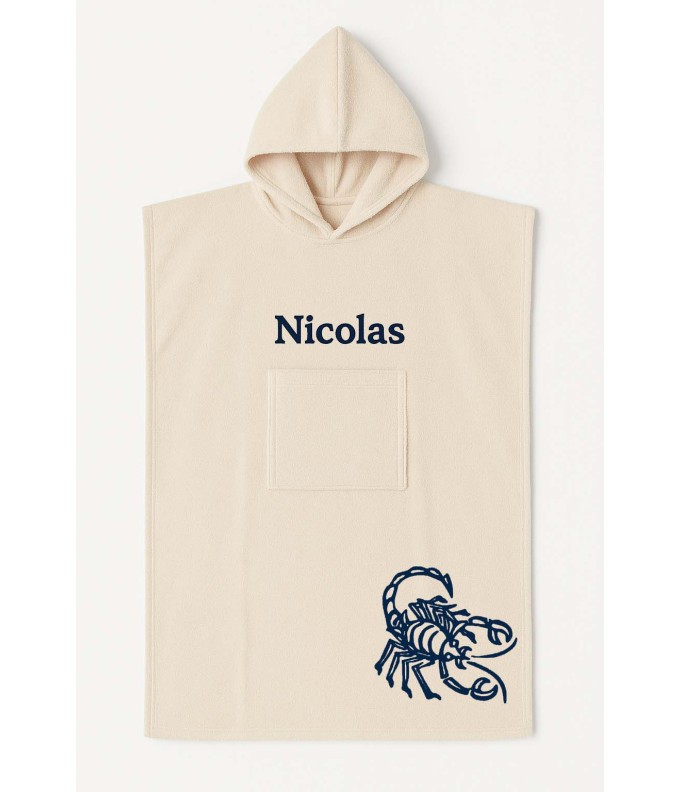 Poncho ado et adulte personnalisé avec motif scorpion