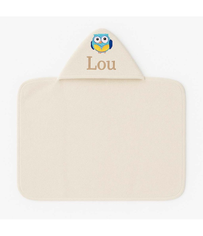 Maxi Cape de bain personnalisée avec motif chouette