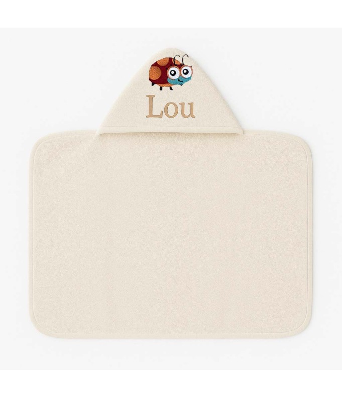 Maxi Cape de bain personnalisée avec motif coccinelle