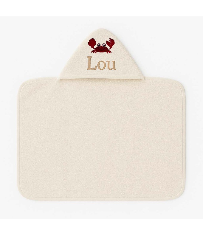 Maxi Cape de bain personnalisée avec motif crabe