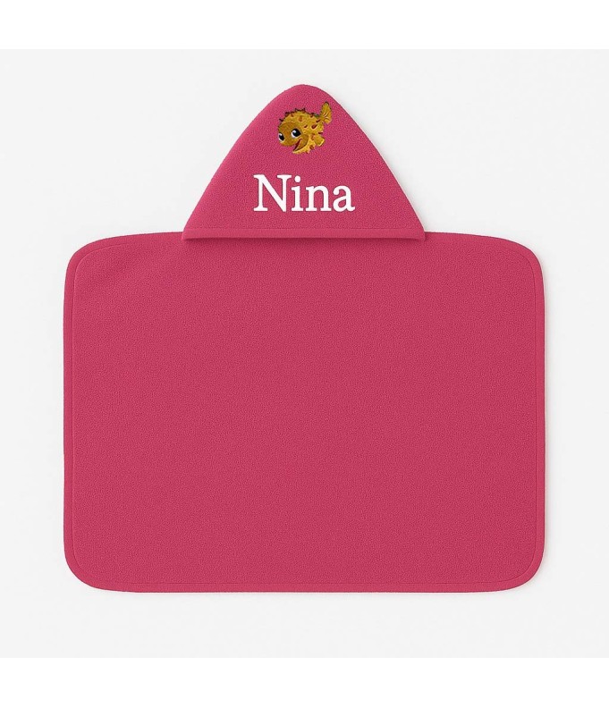 Maxi Cape de bain personnalisée avec motif poisson 1