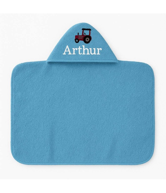 Maxi Cape de bain personnalisée avec motif tracteur