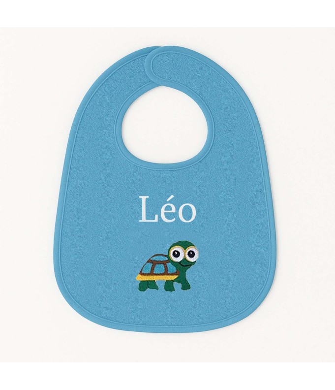 Bavoir personnalisé avec motif tortue garçon