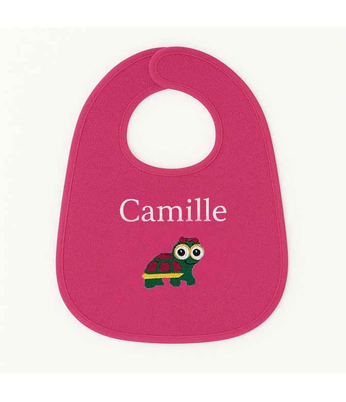Bavoir personnalisé avec motif tortue fille