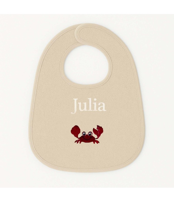 Bavoir personnalisé avec motif crabe