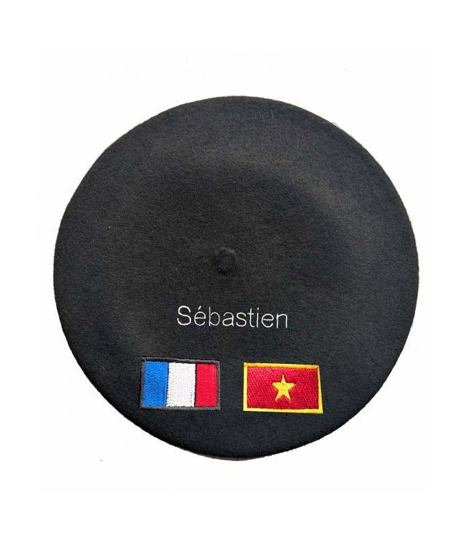 Béret France et Vietnam personnalisé