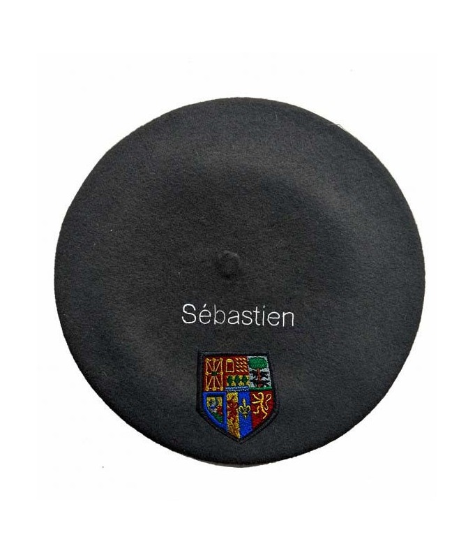 Béret zazpiak bat noir personnalisé