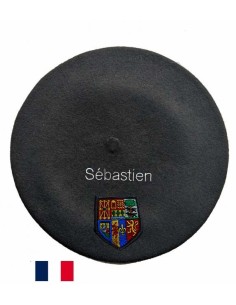 Béret zazpiak bat noir fabriqué à Bayonne et personnalisé...