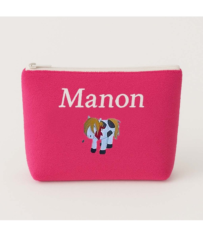 Trousse de toilette personnalisée avec motif  cheval pottok