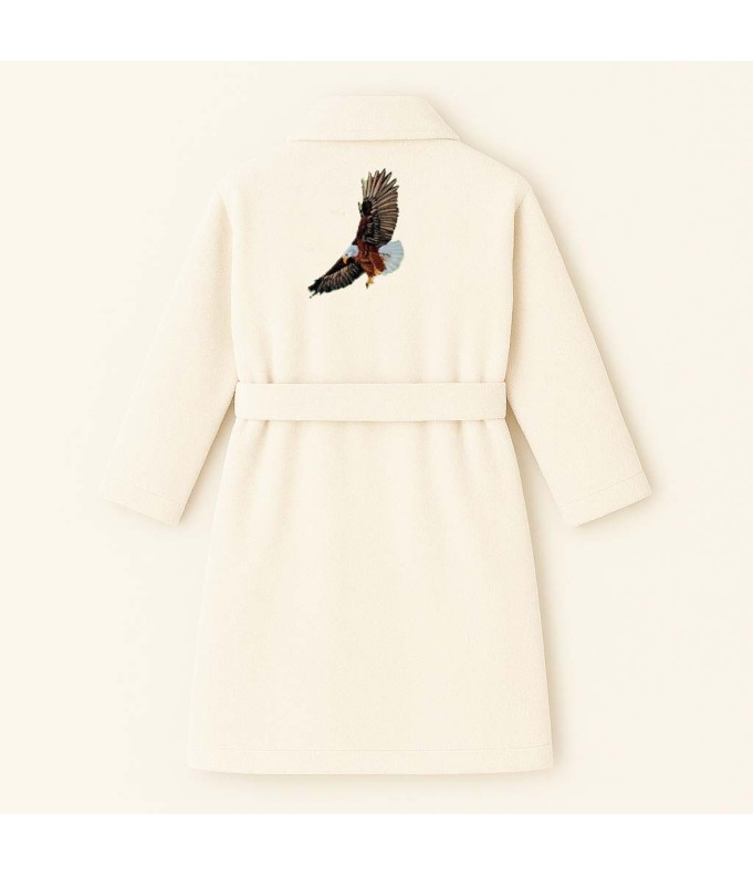 PEIGNOIR BRODÉ ADULTE PERSONNALISÉ DEVANT ET MOTIF DOS AIGLE 4