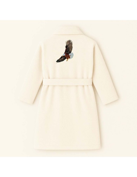 PEIGNOIR BRODÉ ADULTE PERSONNALISÉ DEVANT ET MOTIF DOS AIGLE 4