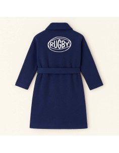 PEIGNOIR BRODÉ RUGBY ADULTE PERSONNALISÉ DEVANT ET MOTIF...